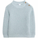 M&S Boys Pure Cotton Open Knit Jumper, 12-18 Months, Blue