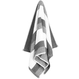 M&S Cotton Textured Stripe Hand Towel, Charcoal 50X90.0cm