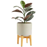 M&S Medium Ceramic Planter with Stand, Grey