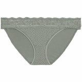 M&S Womens, Cotton Blend Printed Bikini Knickers, Size 18, Green