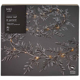 M&S Glitter Leaf Garland, Silver