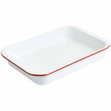 M&S Enamel 41cm Roaster, White Mix