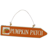 Autumn Halloween Orange Metal 31cm Pumpkin Patch Sign