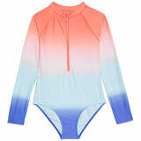 M&S Girls Long Sleeve Swimming Costume, 7-8 Years, Multi