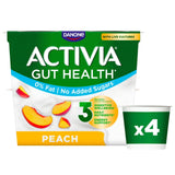 Activia Peach Fat Free No Added Sugar Gut Health Fruit Yoghurt Multipack