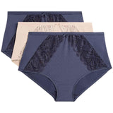 M&S Womens Amelia Lace Full Briefs, 10, Thunder