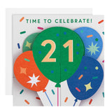 M&S 21st Birthday Balloons Card