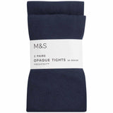 M&S Girls 60 Denier School Tights, 9-10 Years, Navy