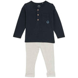 M&S Long Sleeve Jersey Outfit 0-3 Month, Navy