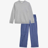 M&S Body, Cotton Striped Pyjamas, Size 12, Grey Mix