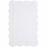 M&S Pure Cotton Scalloped Bath Mat, White