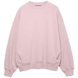 M&S Womens Cotton Rich Oversized Sweatshirt, Size 18, Mallow