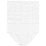 M&S Womens Collection Cotton Lycra & Lace Full Briefs, 5 Pack, 12, White