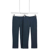 M&S Boys Regular Leg Adjustable Hem Trousers, 11-12 Years, Navy