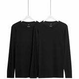 M&S Mens Heatgen Light Thermal Long Sleeve Tops, XXL Black
