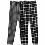 M&S Mens Brushed Cotton Checked Pyjama Bottoms, XL, Black