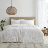 Catherine Lansfield Seersucker Single Duvet Set White