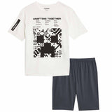 M&S Boys Minecraft Pyjamas, 3-4 Years, White