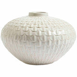 M&S Medium Scalloped Textured Vase, White