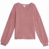 M&S Womens Feather Knit Lounge Sweatshirt, Small, Dusty Pink