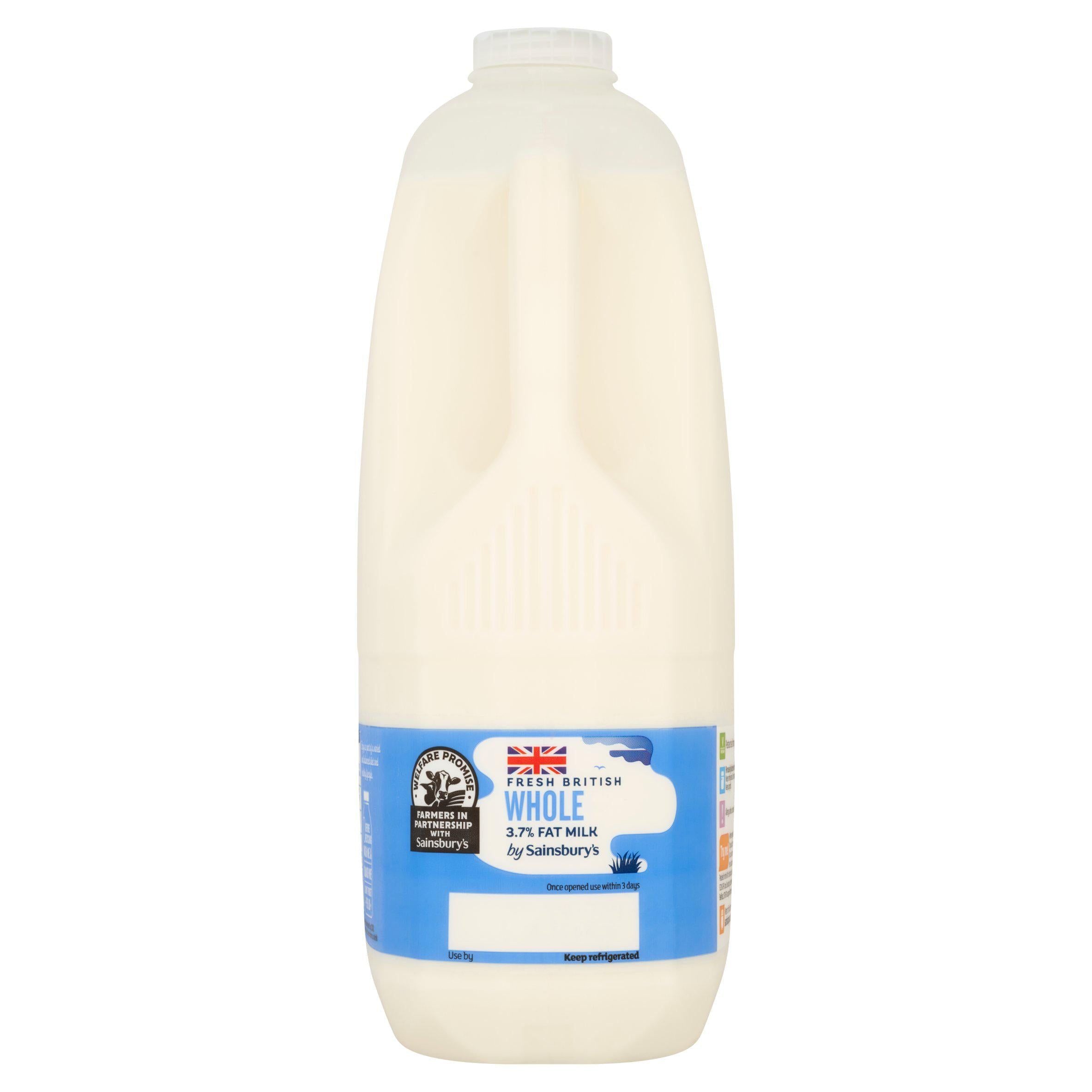 Sainsbury's British Whole Milk 3.4L (6 pint) GOODS Sainsburys   