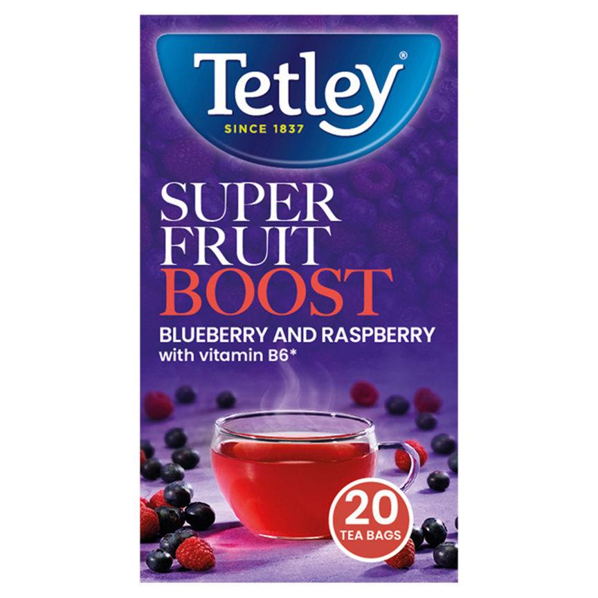 Tetley Super Fruits Boost Blueberry & Raspberry 20 Tea Bags