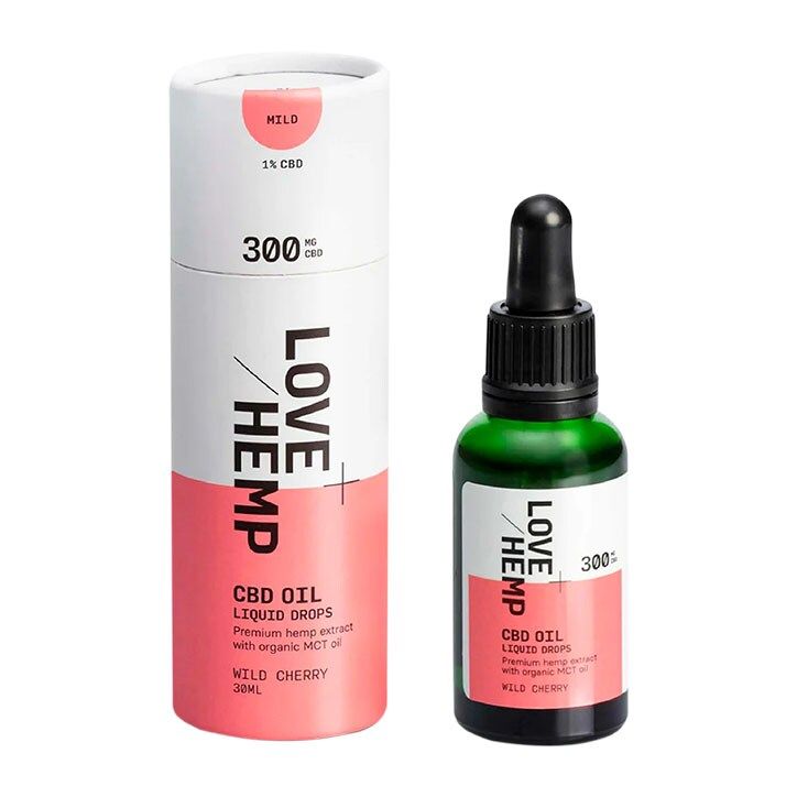 Love Hemp 300mg 1% CBD Oil Drops 30ml Wild Cherry Flavour