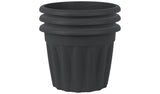 Wham 40cm Round Vista Plastic Planter - Set of 3, Slate