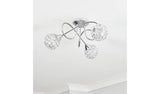 BHS Orchid Glass Flush to Ceiling Light - Silver
