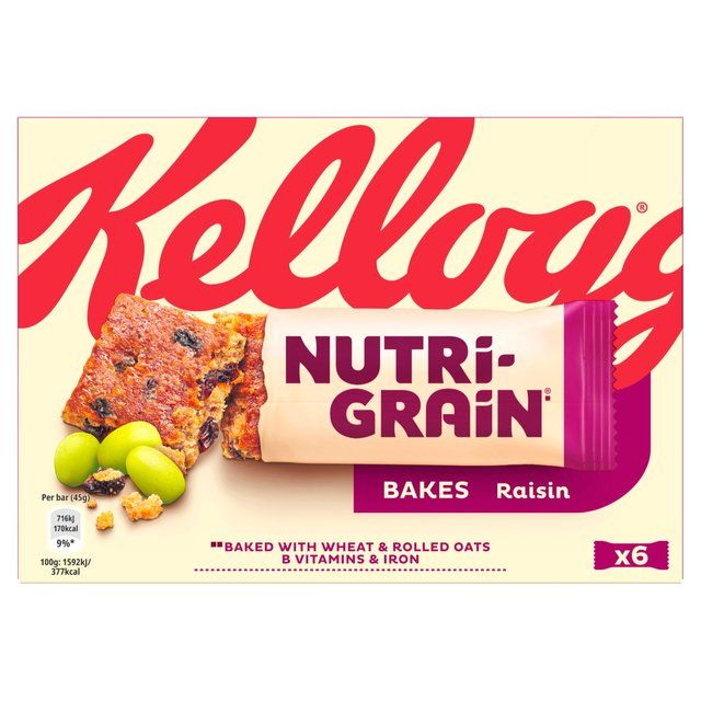 Kellogg's Nutri-Grain Elevenses Bars Raisin Bakes   6 per pack