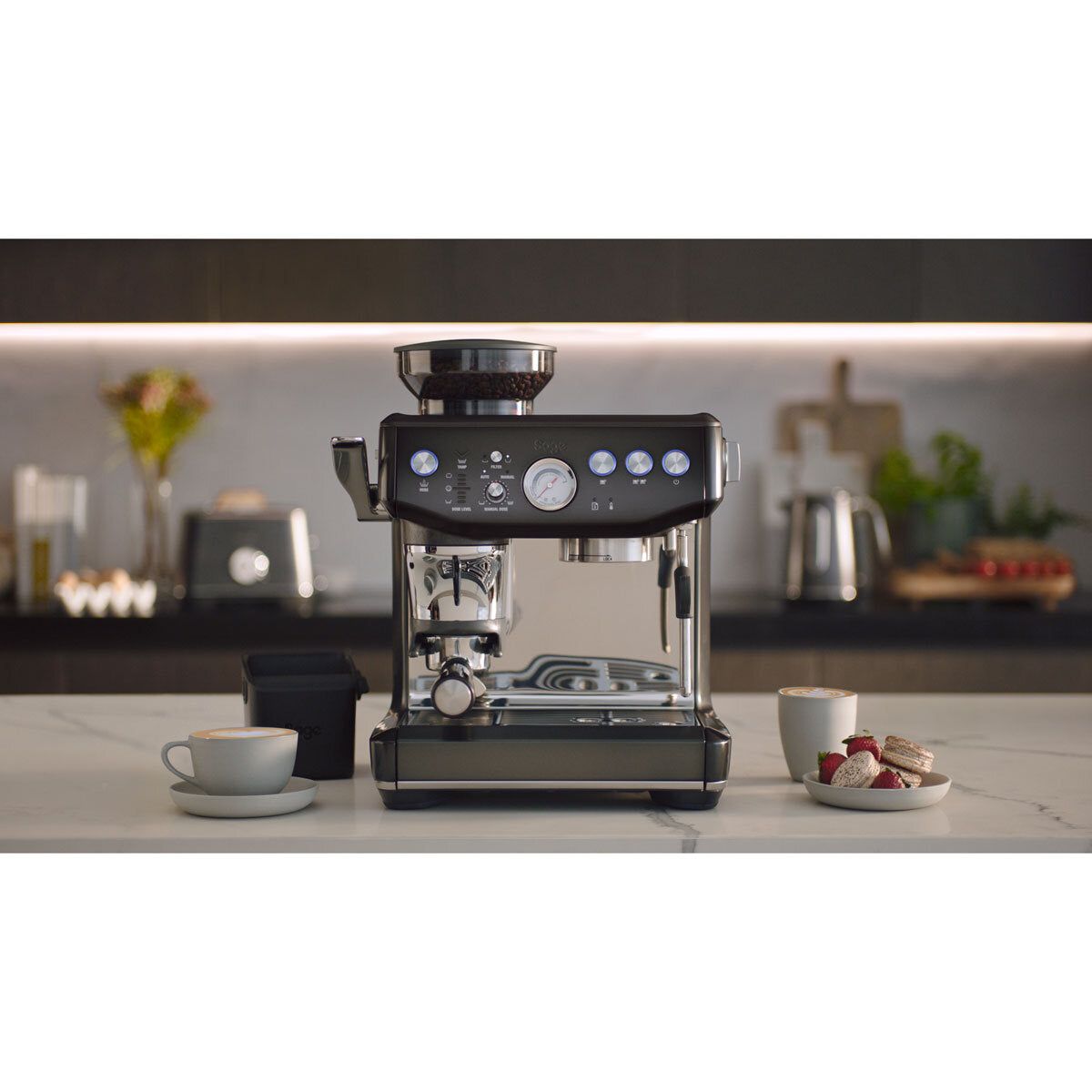 Sage The Barista Express Impress Bean to Cup Coffee Machine in Black Stainless Steel, SES876BST4GUK1 GOODS Costco UK