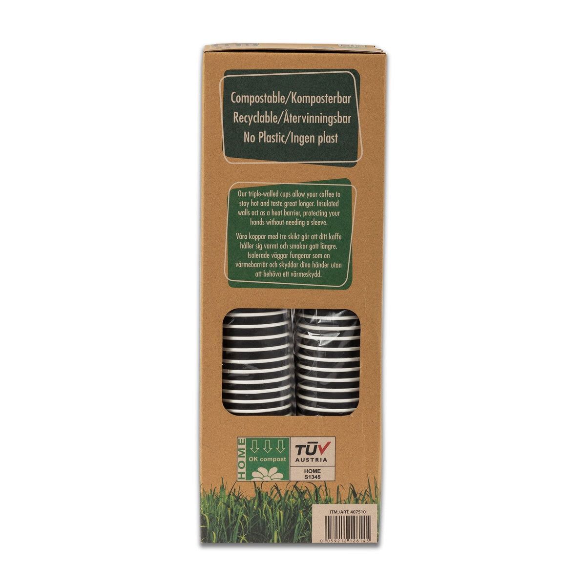 iECO Recyclable Triple Wall Hot Cups &amp; Lids, 12oz, 100 Pack