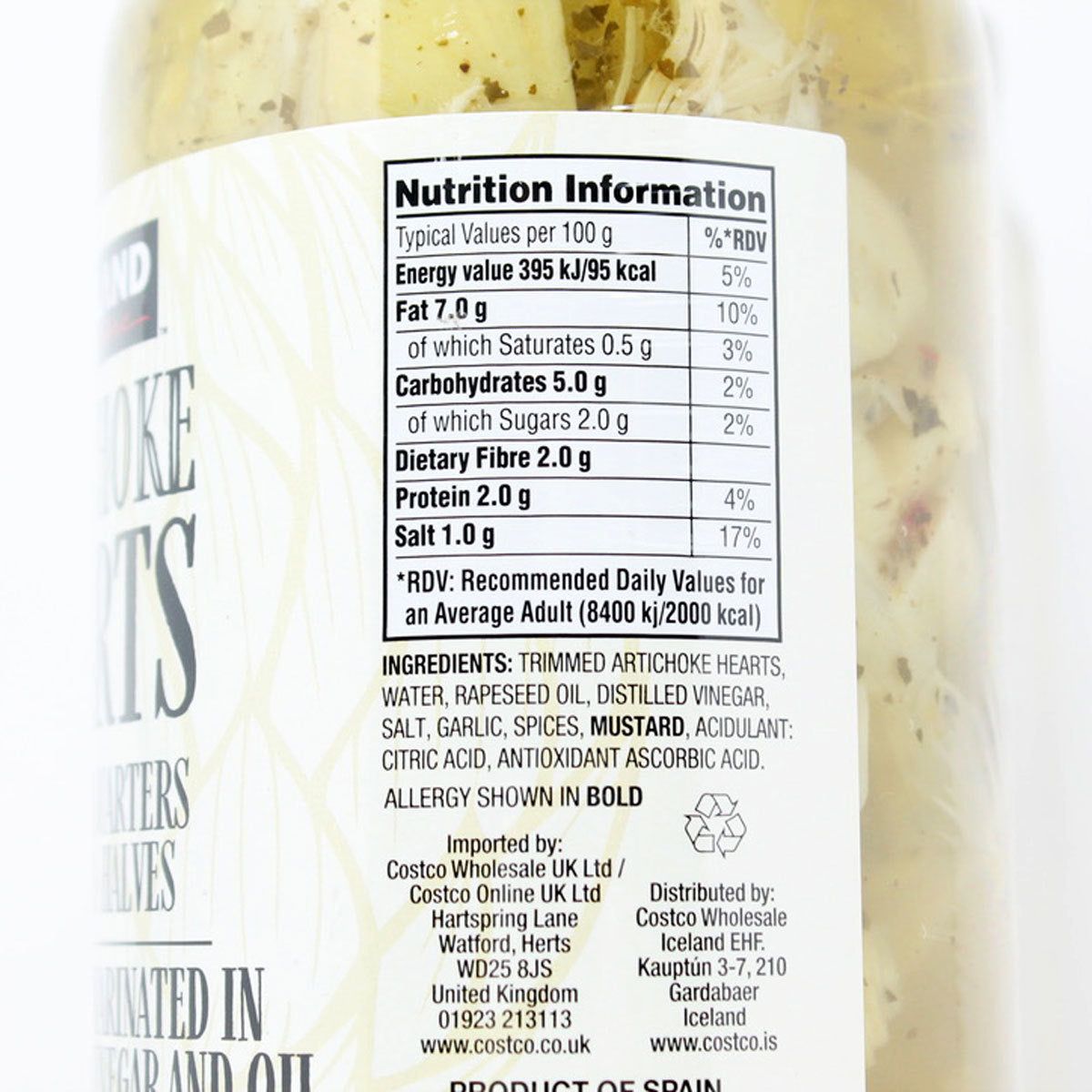 Kirkland Signature Artichoke Hearts Marinated in Vinegar &amp; Oil, 2 x 940g