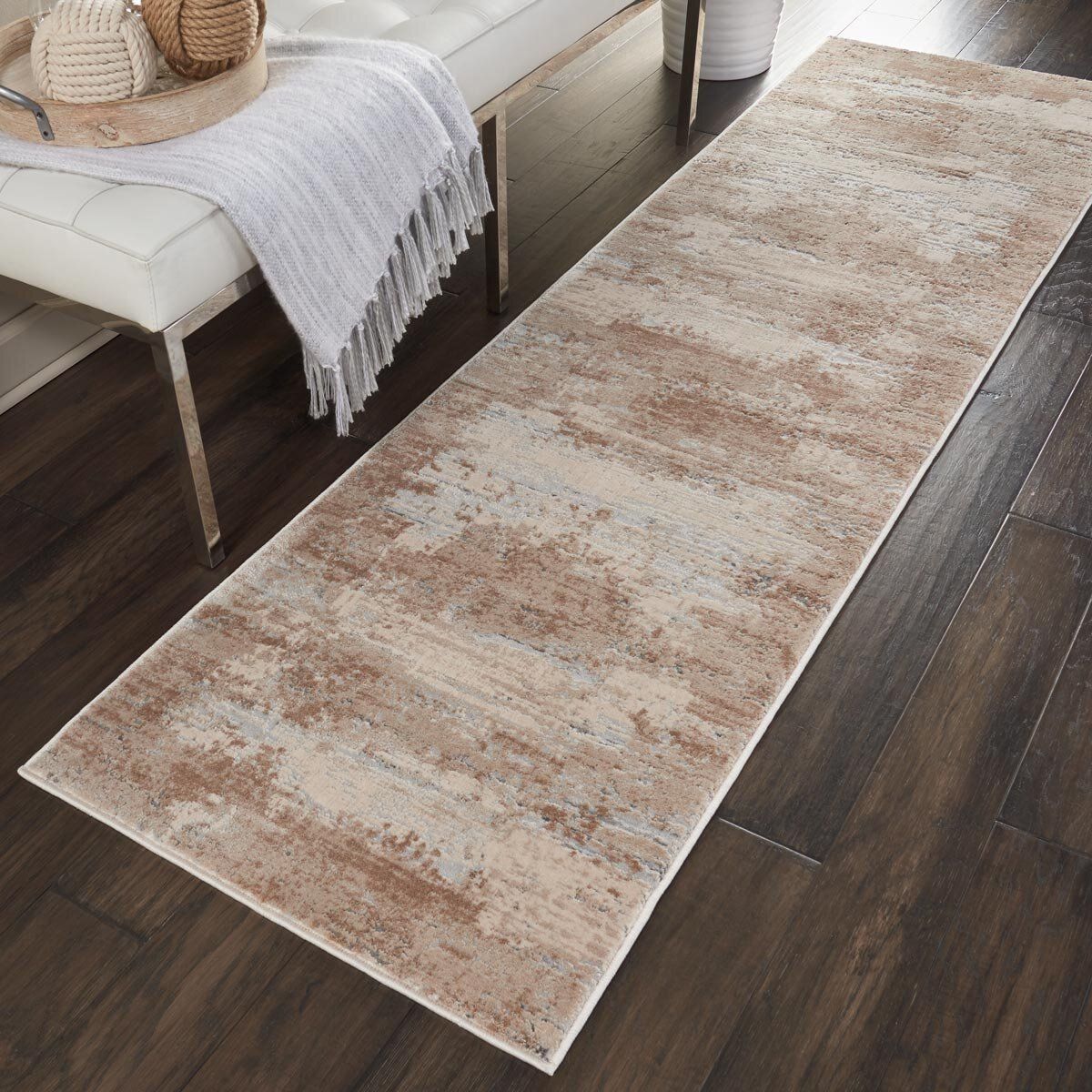 Rustic Textures Blended Beige Runner, 66 x 236 cm GOODS Costco UK