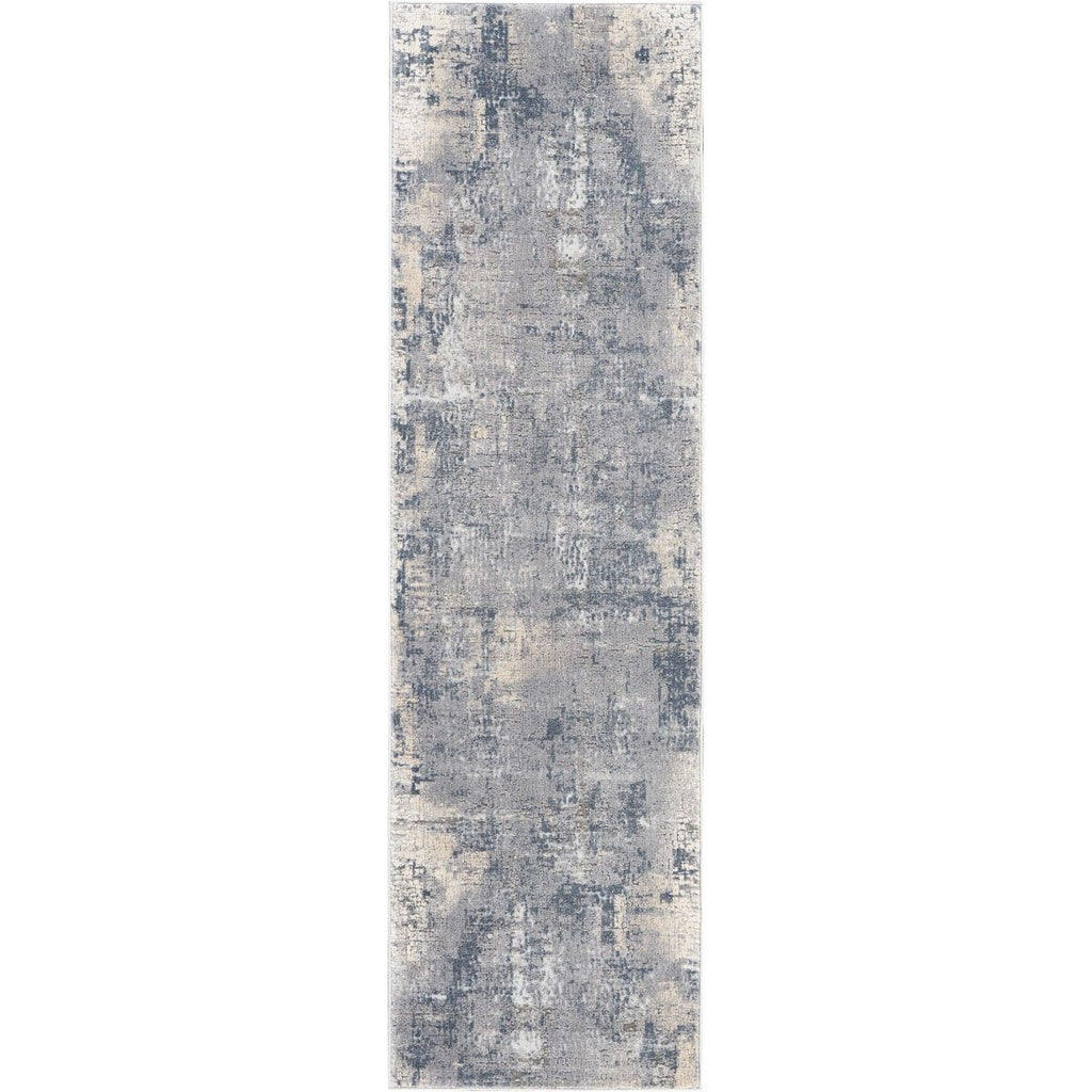 Rustic Textures Faded Blue Runner, 66 x 236 cm