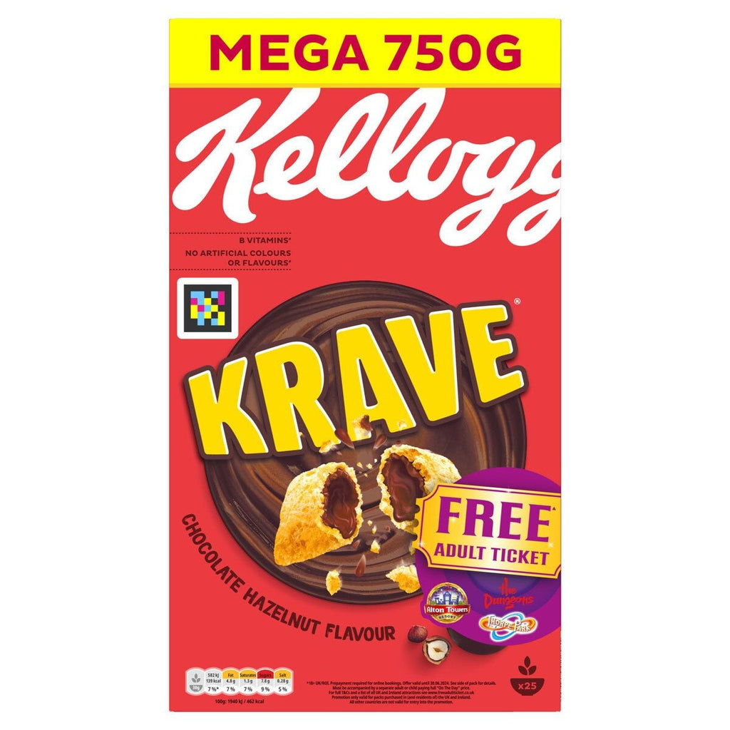 Kellogg's Krave Chocolate Hazelnut, 2 x 750g