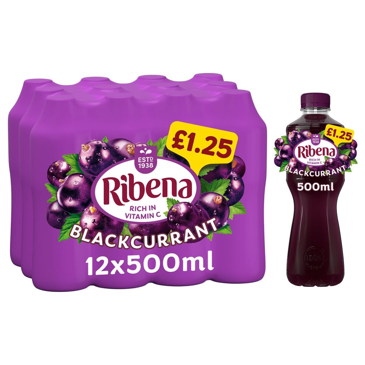 Ribena Blackcurrant PMP £1.25, 12 x 500ml GOODS Costco UK