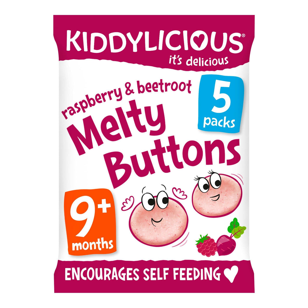 Kiddylicious Raspbery & Beetroot Melty Buttons Baby Snacks 5x6g