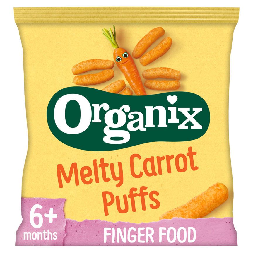 Organix Melty Carrot Puffs Organic Baby Finger Food Snack