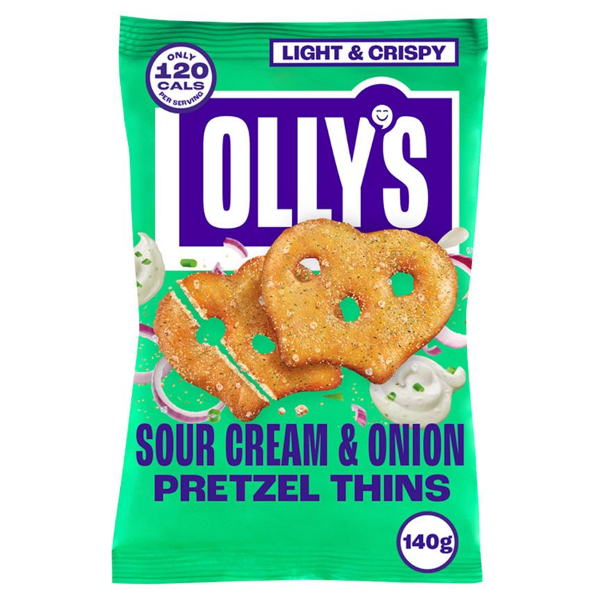 Olly's Pretzels Thins Sour Cream & Onion Pretzel Thins