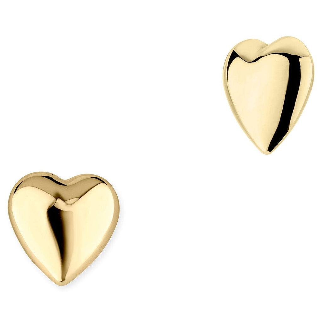 14ct Yellow Gold Heart Stud Earrings