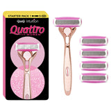 Wilkinson Sword Quattro for Women Rose Gold Razor Handle + 5 Blades