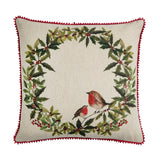 Sainsbury's Home Printed Robin Wreath Cushion - 43x43