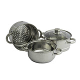 Sainsbury's Home 18cm 3 Tier Stainless Steel Steamer