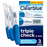 Clearblue Pregnancy Tests Triple check & Date 3 Pack
