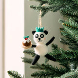 Habitat Single Panda with Pudding Christmas Hanging Ornament