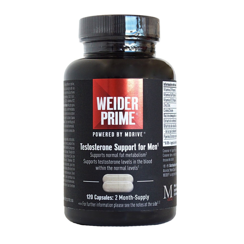 Weider Prime Testosterone Support for Men, 120 Count