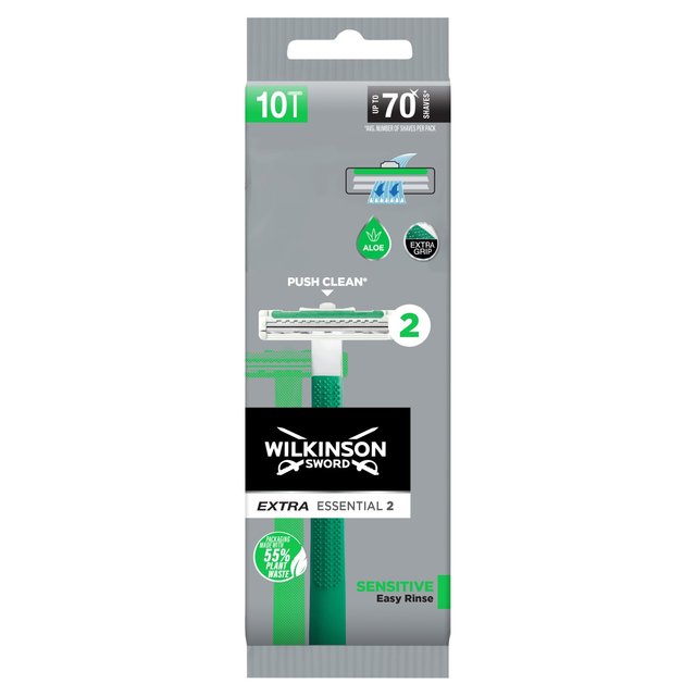 Wilkinson Sword Extra 2 Sensitive Men's Disposable Razors   10 per pack