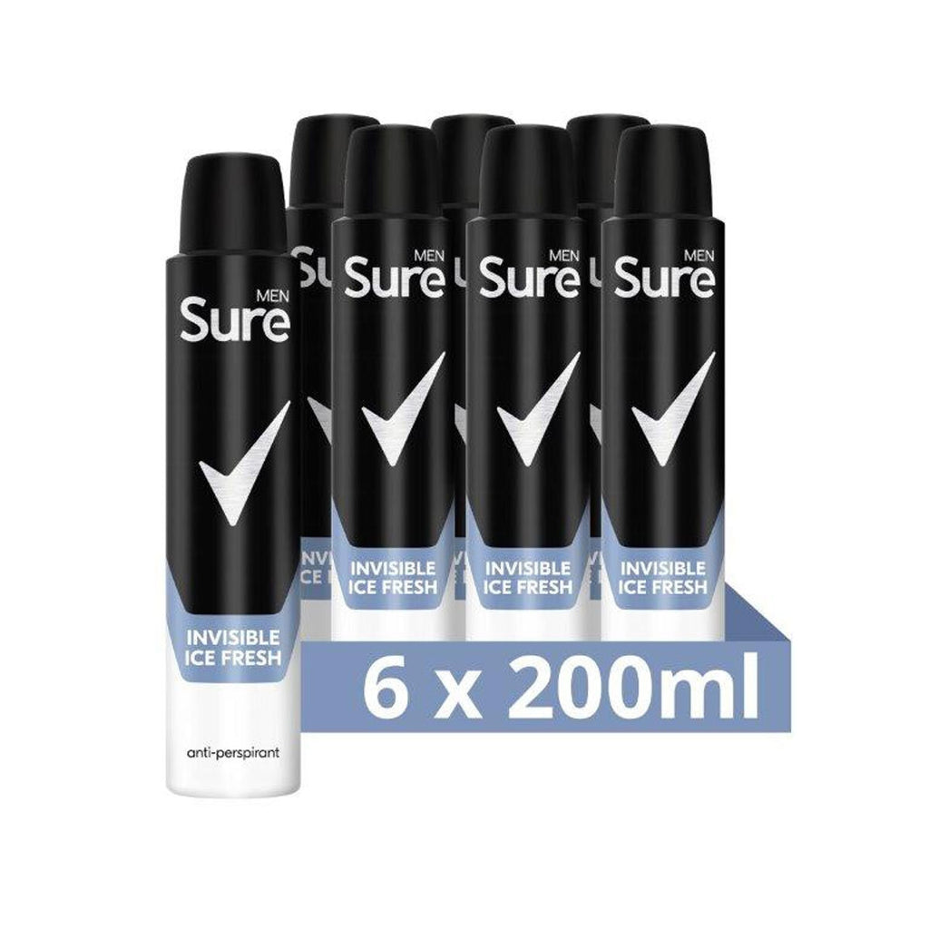 Sure Men Invisible Ice Fresh Anti-Perspirant, 6 x 200ml