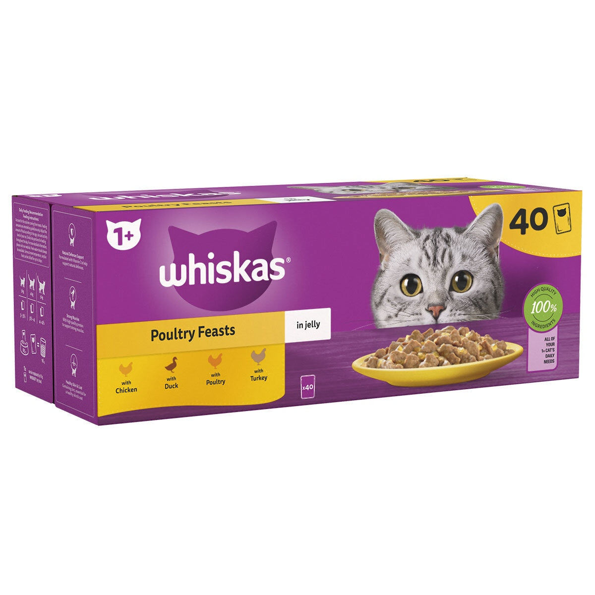 Whiskas Poultry Feast in Jelly Pouches 1+, 40 x 85g GOODS Costco UK